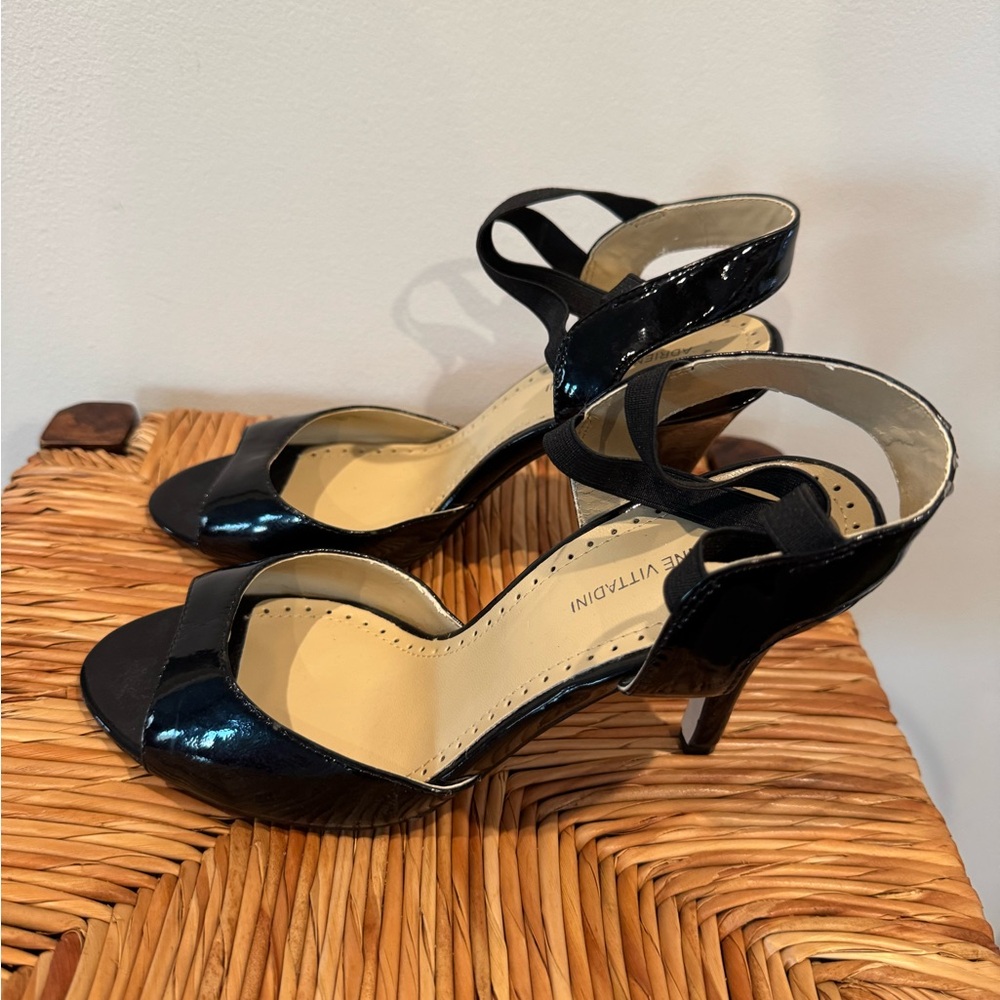 Adrienne Vittadini Patent Leather Black Heels size 9